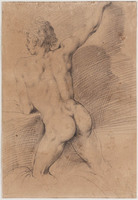 C 027
<br/>
Mannelijk naakt, op de rug gezien
<br/>
<em>Arpino, Cavaliere d' (Giuseppe Cesari) (1568-1640)</em>